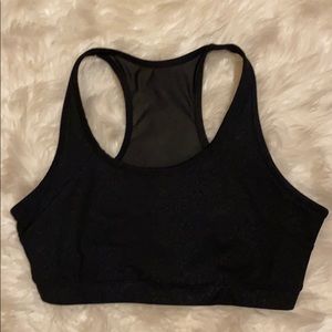 GAIAM PATTERNED SPORTS BRA W/ SHEER BACK